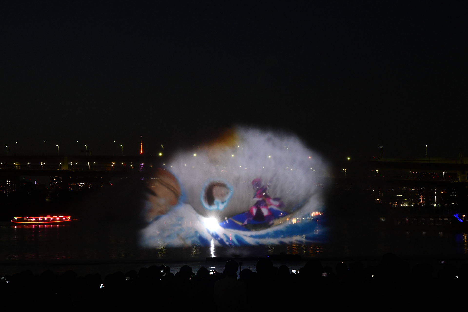 hokusai＆TOKYO 水辺を彩る江戸祭 Nikon D850 タムロン 水幕電子描画　ウォータープロジェクションマッピング　FGO