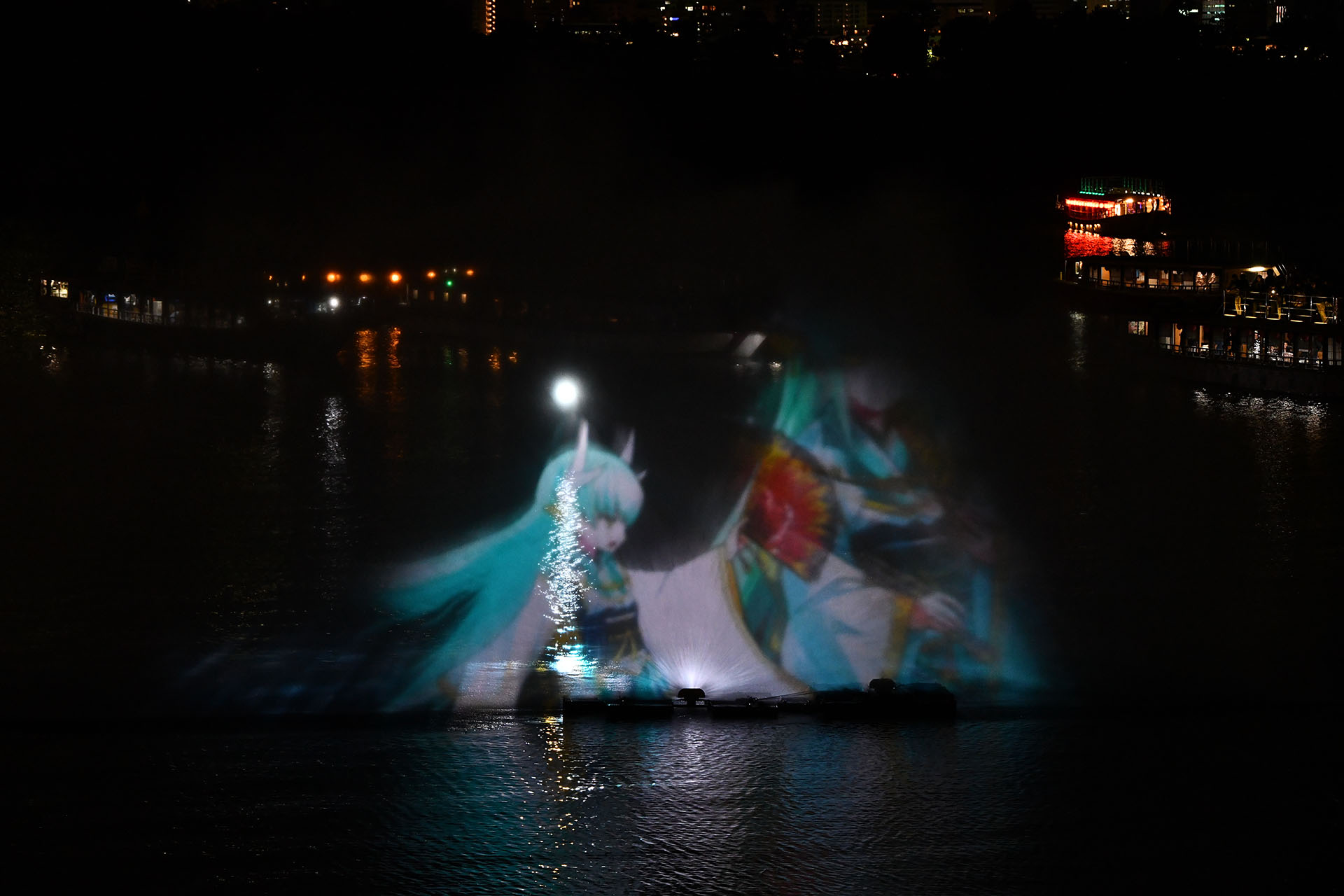 hokusai＆TOKYO 水辺を彩る江戸祭 Nikon D850 タムロン 水幕電子描画　ウォータープロジェクションマッピング　FGO